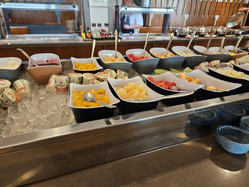 fruits and self serve breakfast