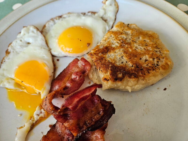 mini fry up including bacon cakes