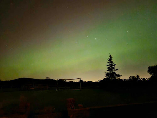 northern lights from the back of the house