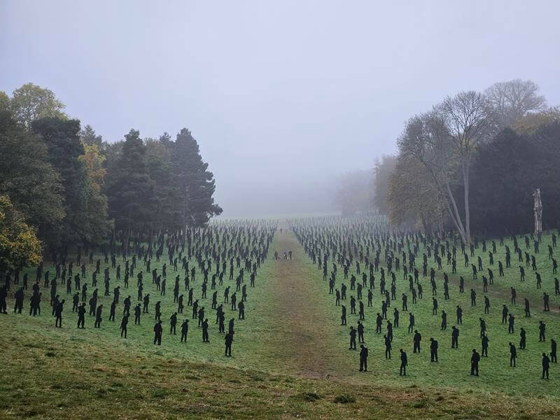 looking down the valley with standing with giants for your tomorrow installation