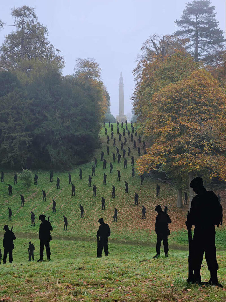 standing with giants display at Stowe