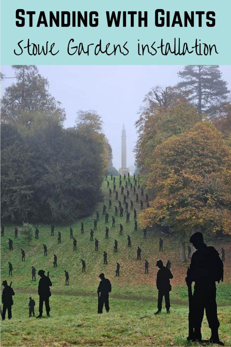 standing with giants installation at stowe gardens