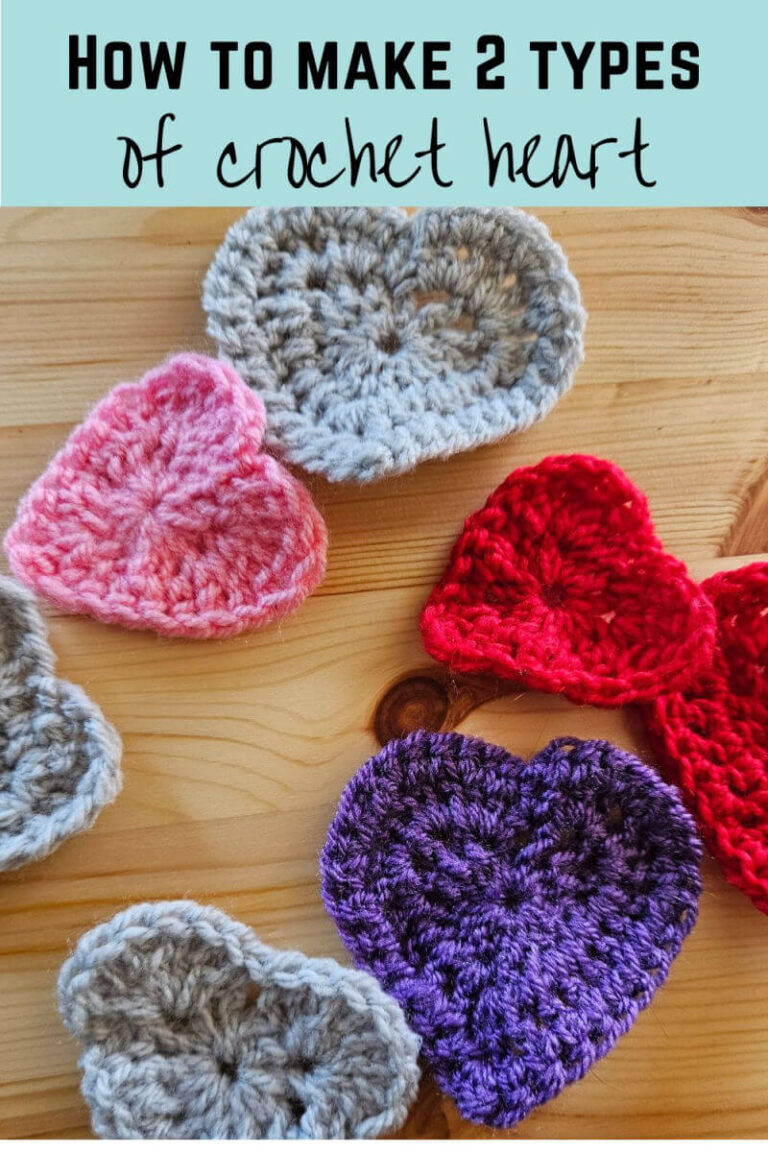 2 types of crochet heart