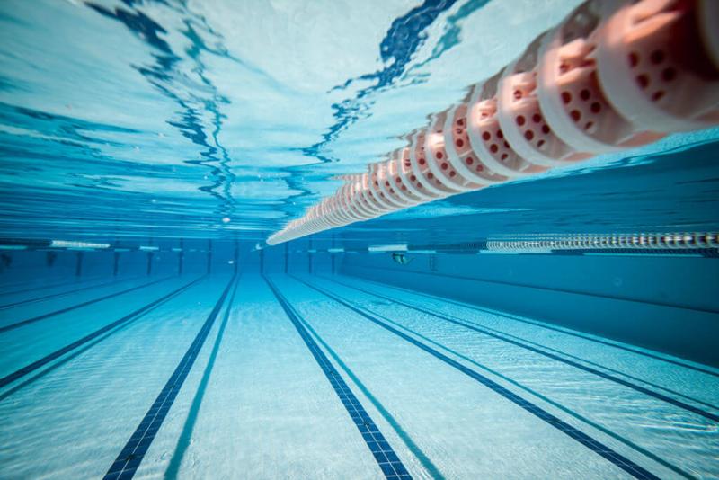 empty swimming pool from underway along the lanes