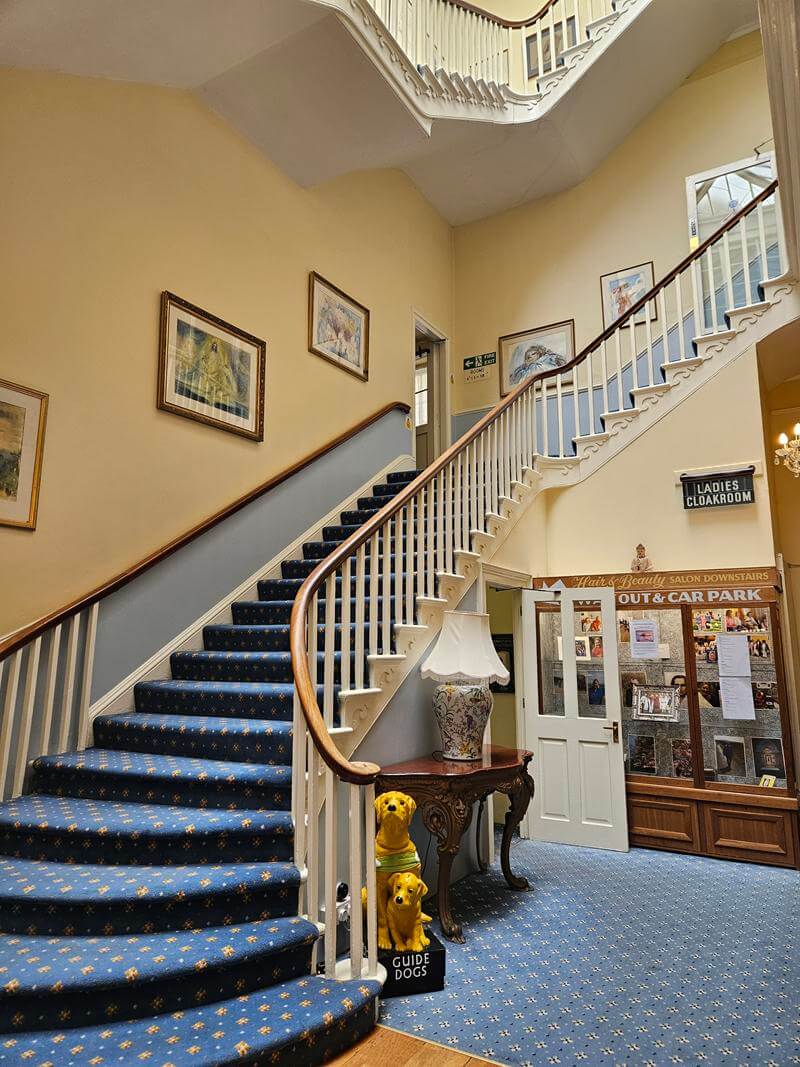 stairs at queens hotel penzance