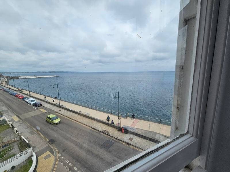 view from our room over penzance prom