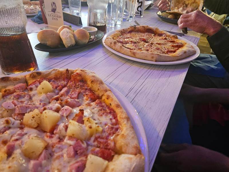 pizzas at lugger inn penzance