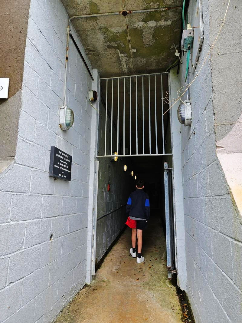walking into the bunkers at pk museum of global comms