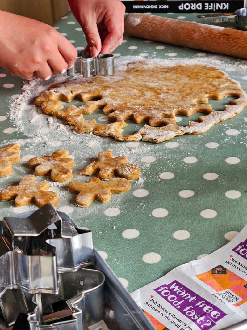 cutting out dog biscuits